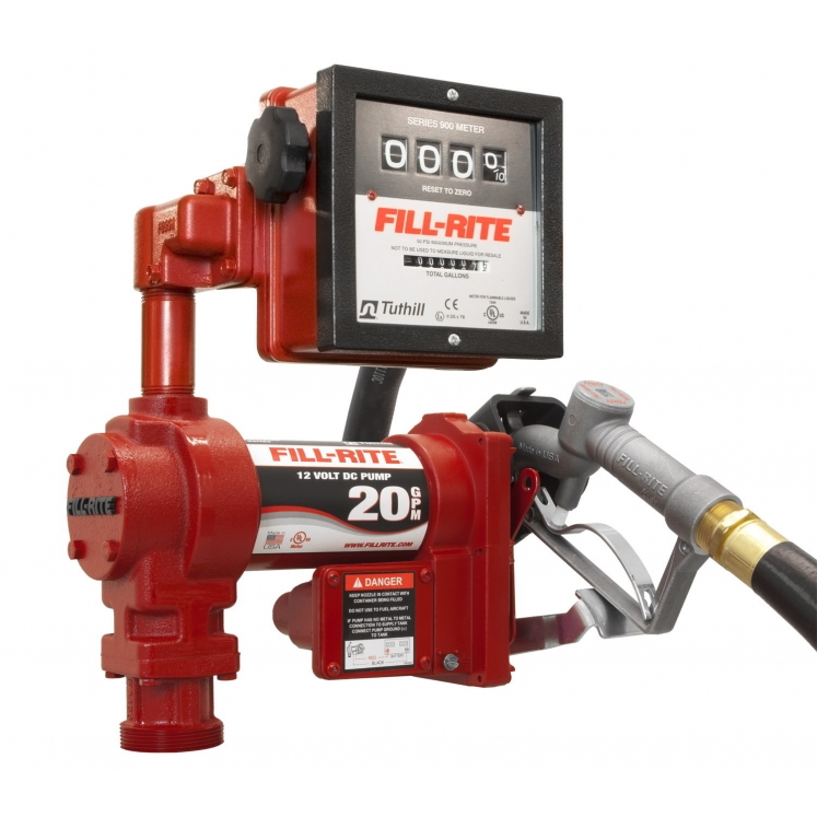 2" Fill-Rite Hi-Flow Transfer Pump w/ 901L Meter and Manual Nozzle -20 GPM